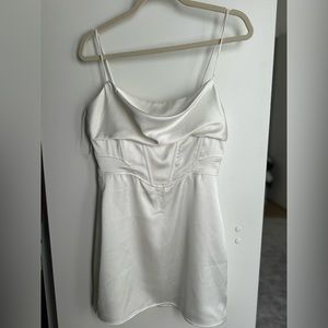 Zara White Satin Mini Bustier Wedding Bride Dress NWT